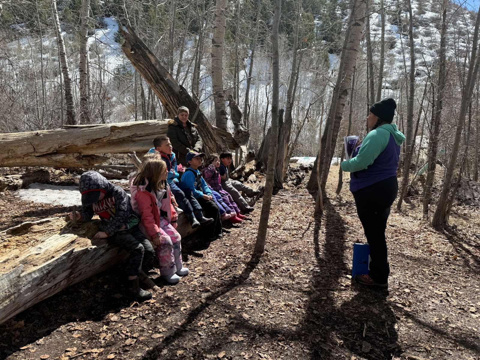 Ania is introducing her intervention by showing emotions as characters from the movie, Inside Out.