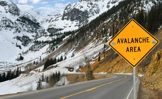 Avalanche Warning Sign on Colorado Highway