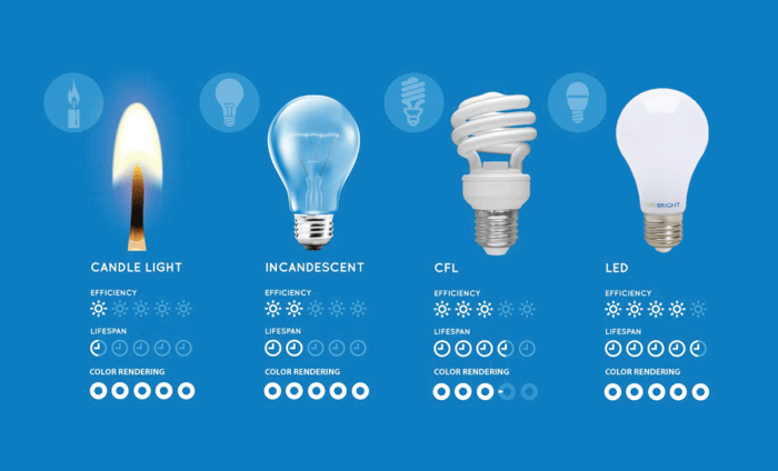 Comparing Different Types of light bulbs for energy savings