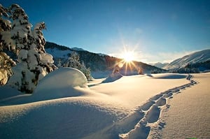 mountains + snow